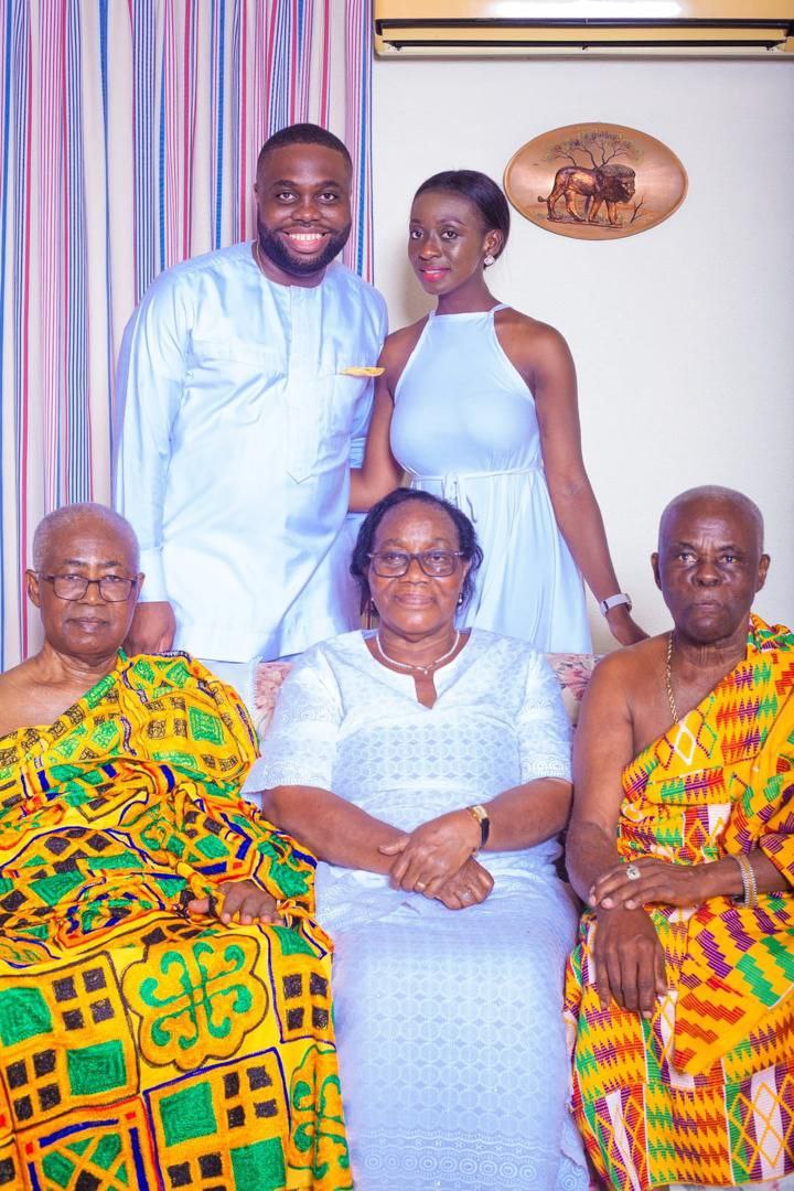 Daddy Krofah with daughter, son-in-law and daughter-in-law